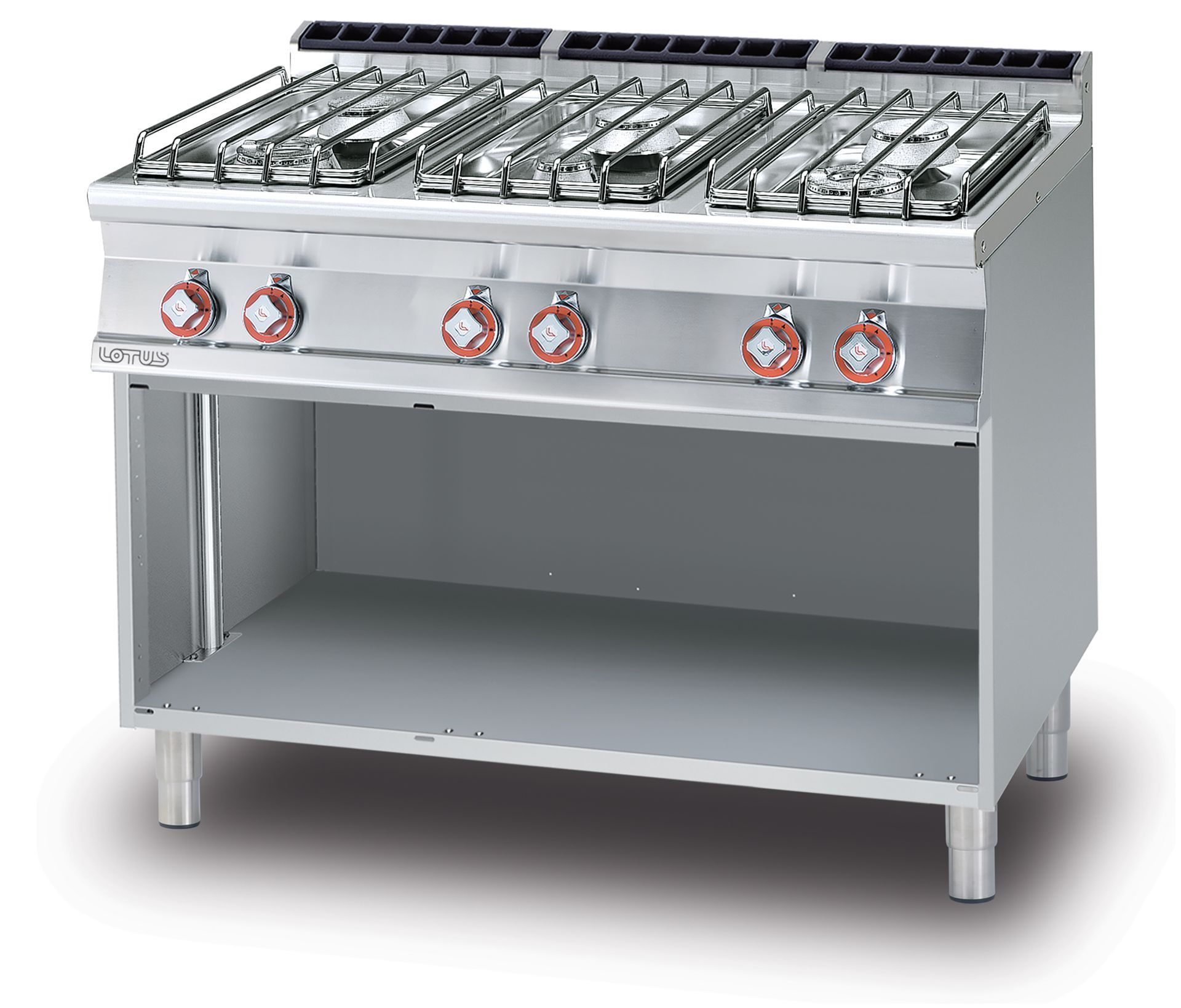 Piano cottura gas 6 fuochi  Misure LxPxH  120x70,5x90 cm