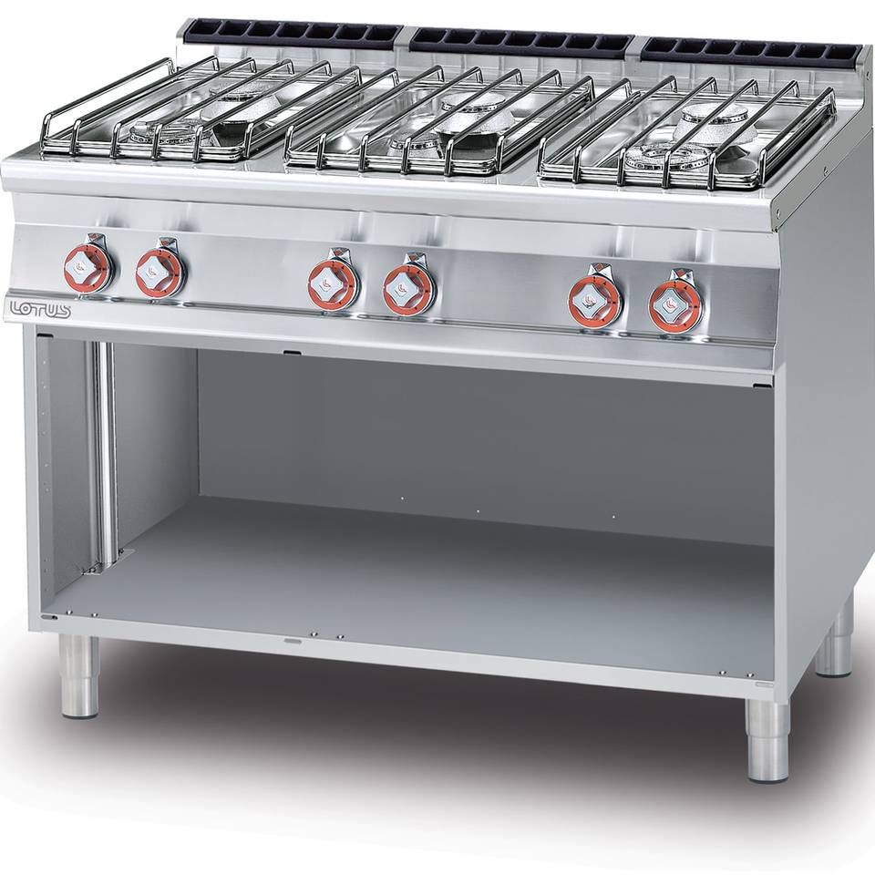 Piano cottura gas 6 fuochi Misure LxPxH 120x70,5x90 cm – immagine 1