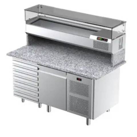 Banco Pizza Refrigerato Ilsa 1650 mm - 1 Porta con Cassettiera 7 Cassetti