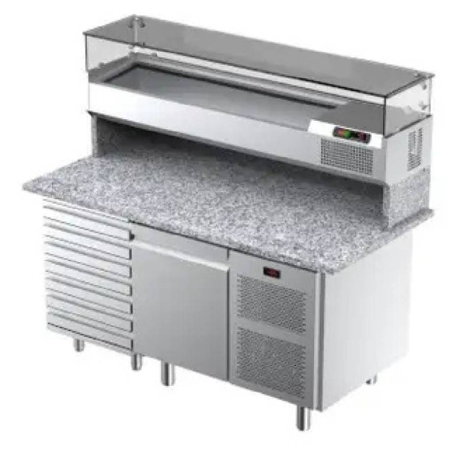 Banco Pizza Refrigerato Ilsa 1650 mm - 1 Porta con Cassettiera 7 Cassetti – immagine 1