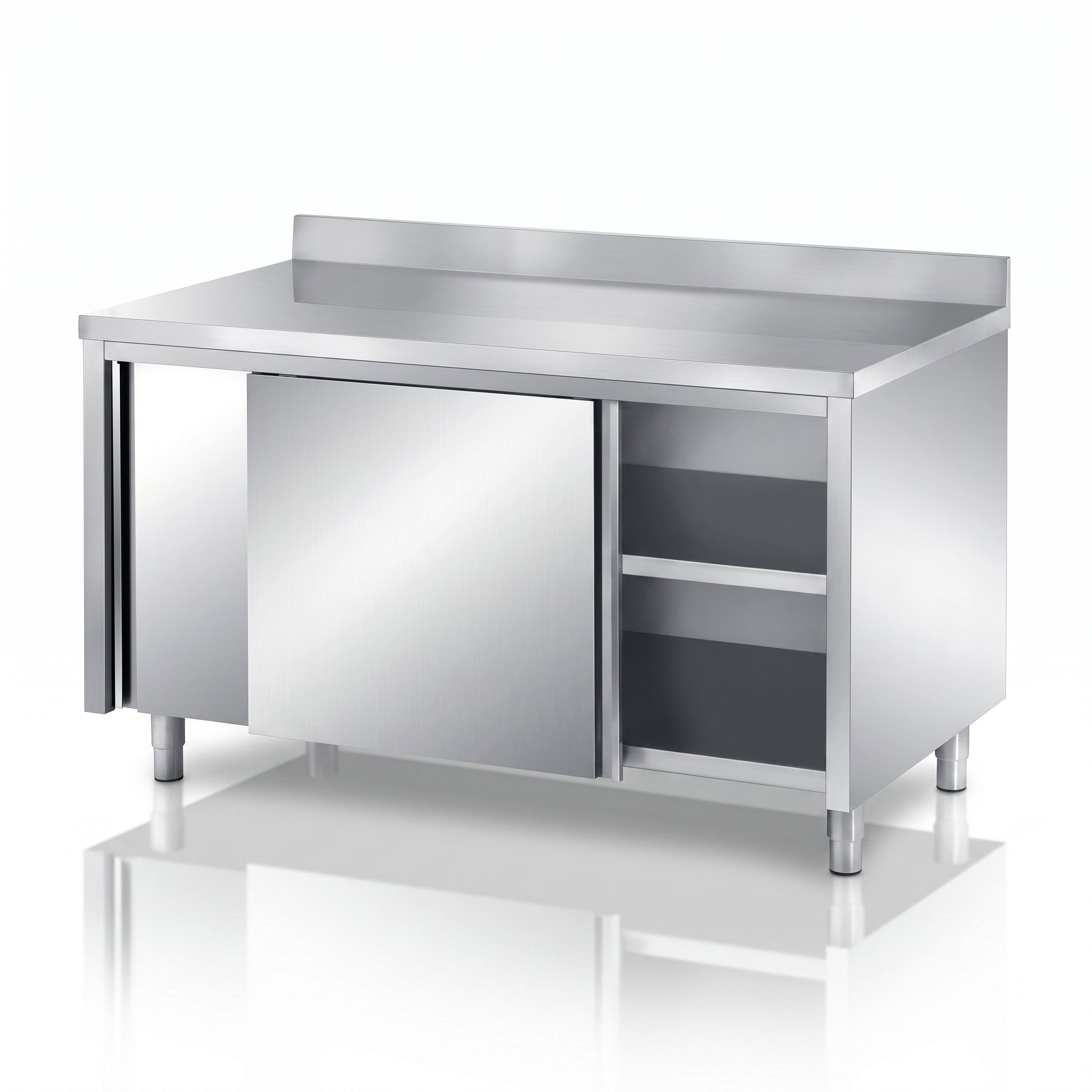 Tavolo Inox Armadiato Ante Scorrevoli — Igiene e Spazio per HoReCa