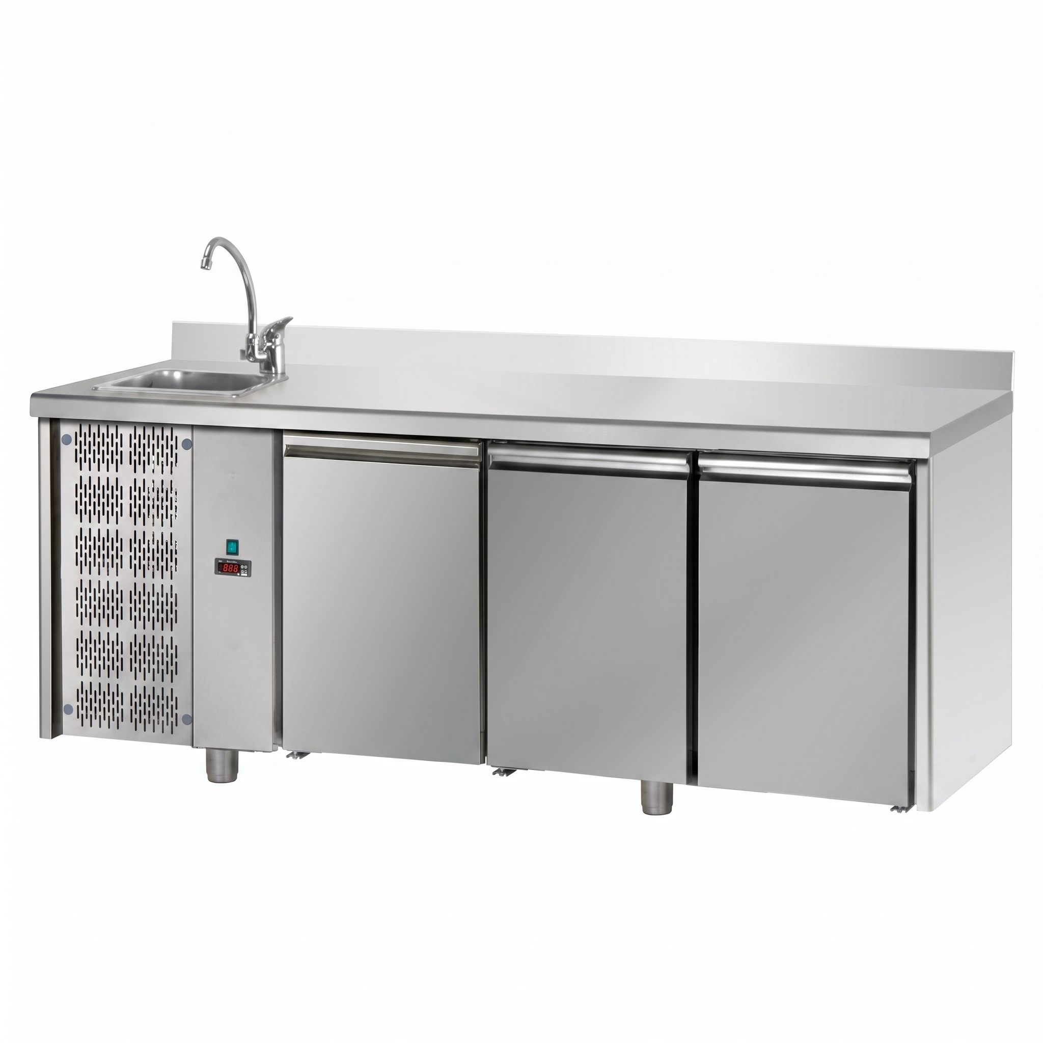 Tavolo Refrigerato Ristomania — 3 Porte, Lavello e Alzatina