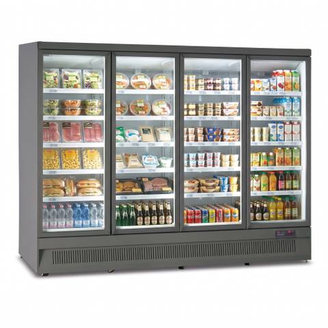 Armadio Frigo Murale Ventilato 4 Porte KLIMAITALIA MR 250 TN4 GRY — Visibilità e Conservazione Top