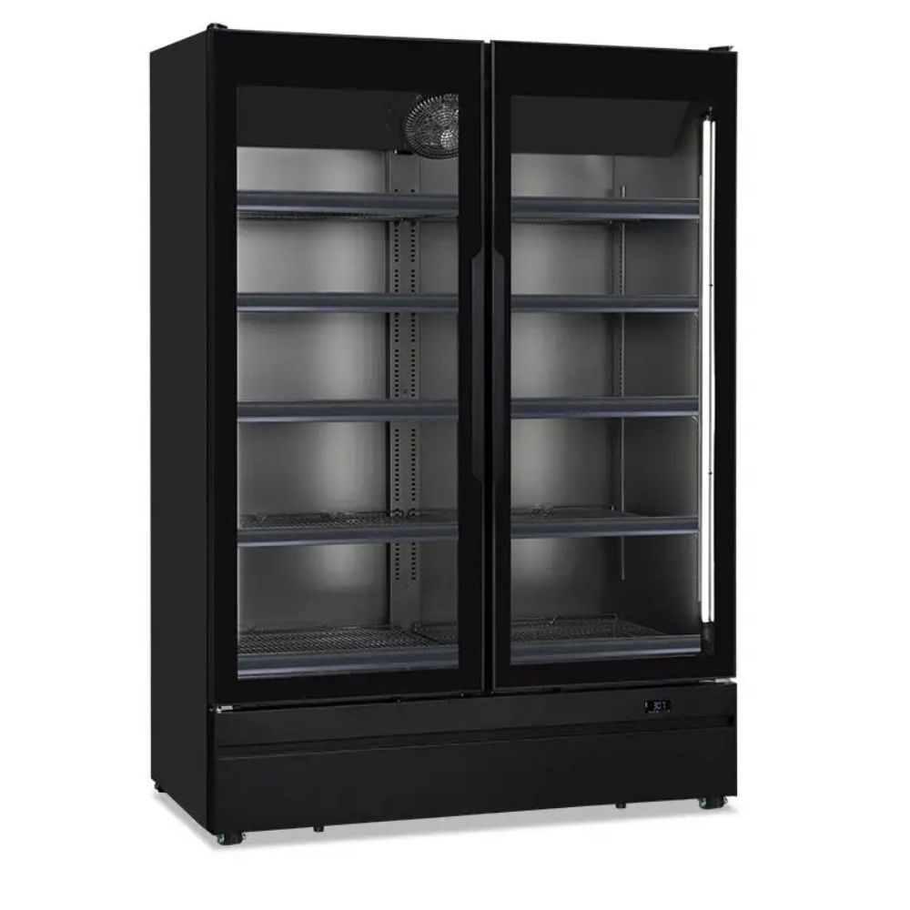 ARMADIO FRIGO MURALE POSITIVO VENTILATO 2 PORTE IN VETRO