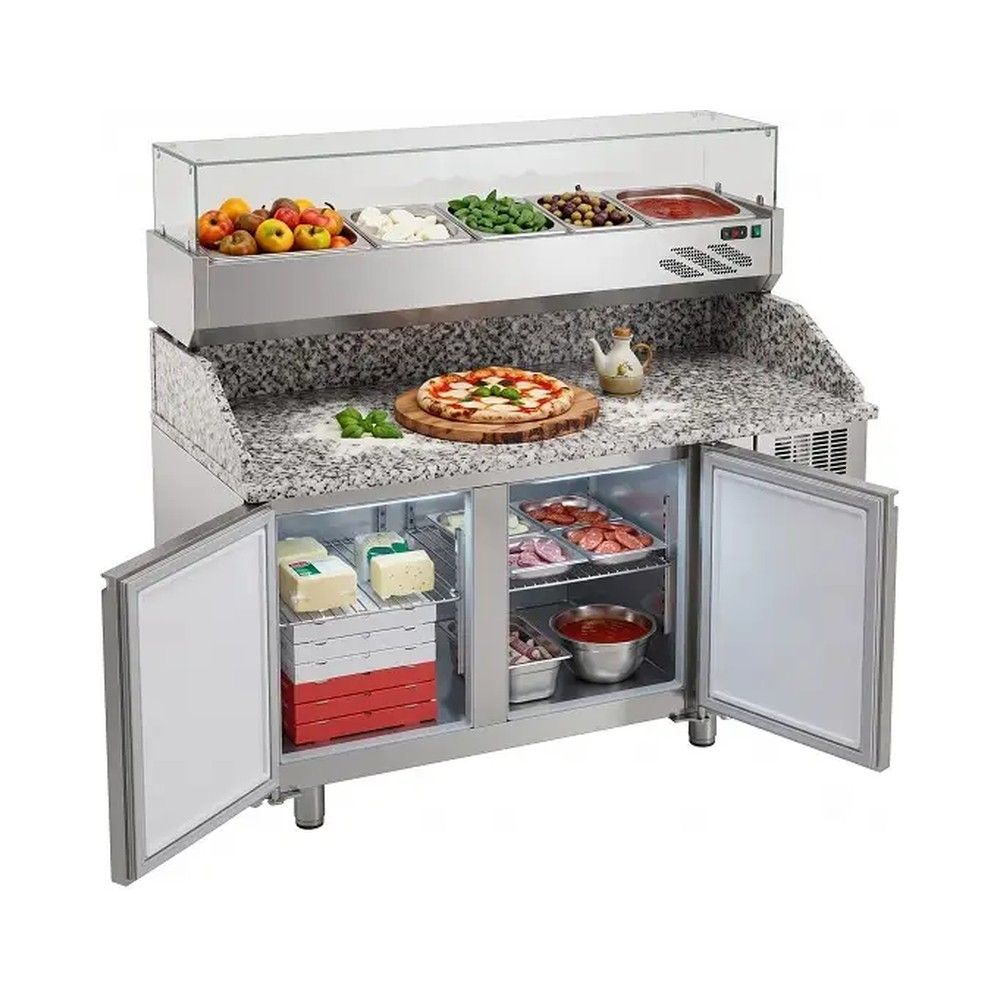 Banco Pizza 600x400 con 2 porte e piano in granito