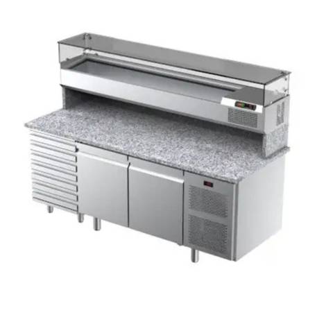 Banco Pizza Refrigerato Ilsa 2050 mm - 2 Porte con Cassettiera