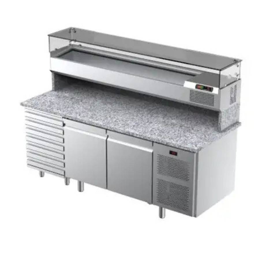 Banco Pizza Refrigerato Ilsa 2050 mm - 2 Porte con Cassettiera – immagine 1