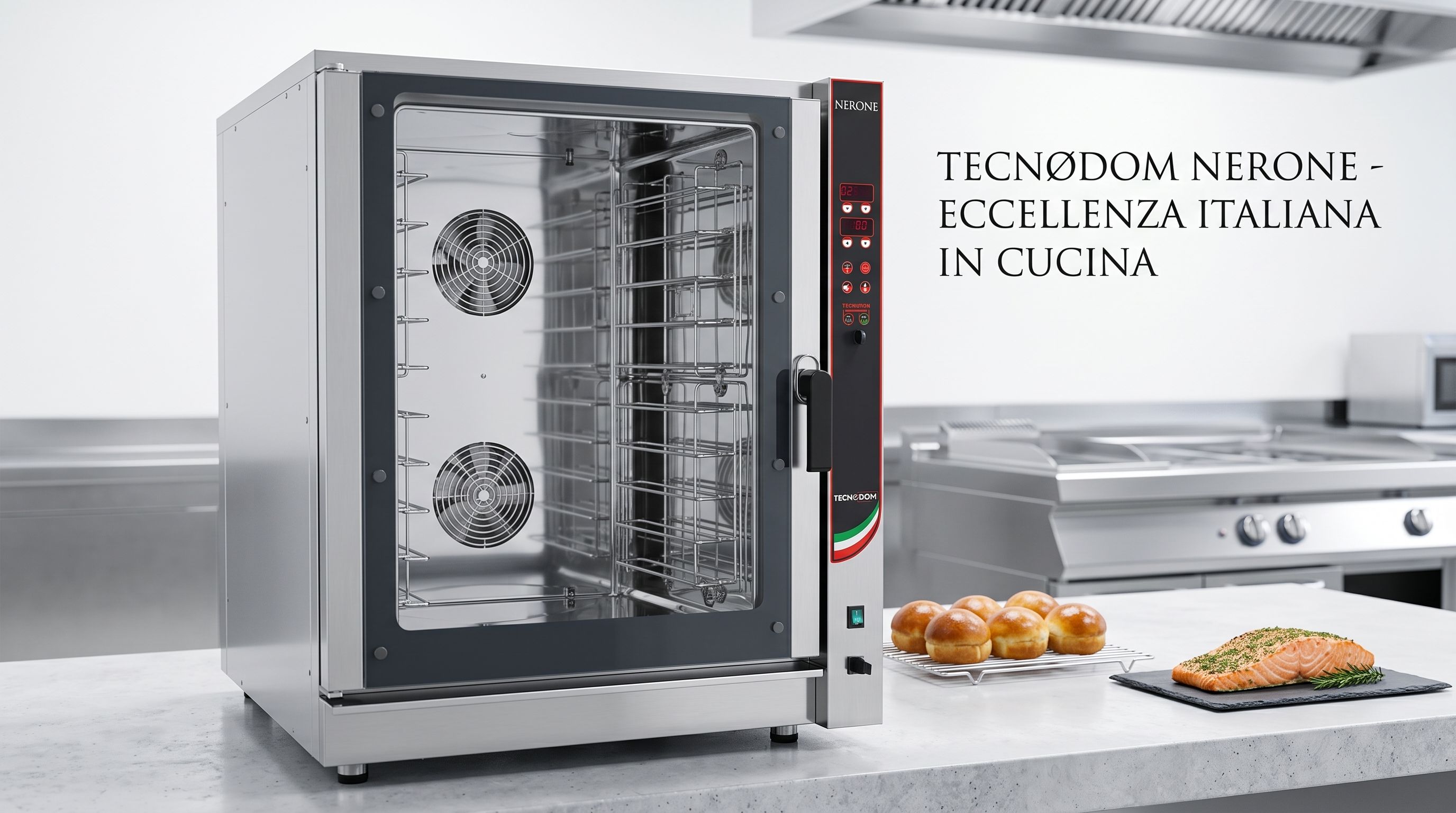 Forno digitale a convezione, con e senza iniezione di acqua, capienza 10 teglie o griglie 600x400 mm o GN 1/1.