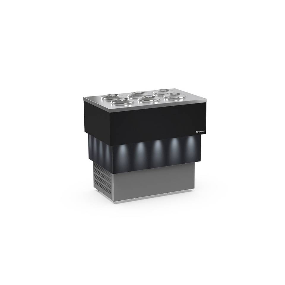 Vetrina Gelato Framec CARRARA DARK — Refrigerata da Banco Design Nero – immagine 1