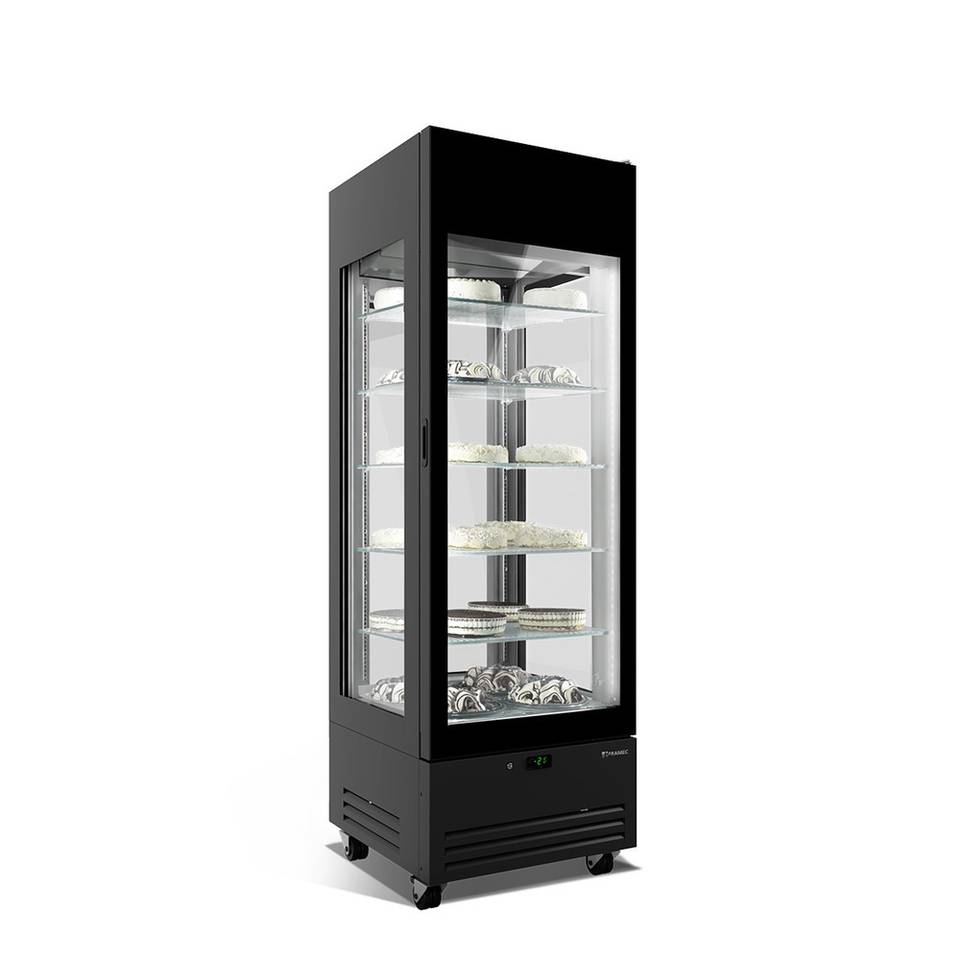 Vetrina Gelato Framec VENERE 4-VIEW Black — Esposizione 4 Lati – immagine 1