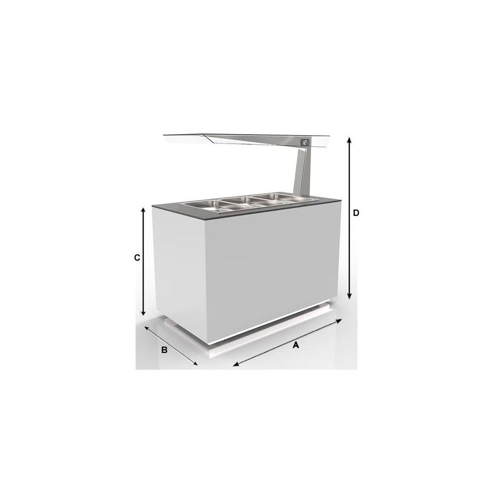 Buffet Refrigerato Sayl BUF65A — 650 mm con Ala di Protezione