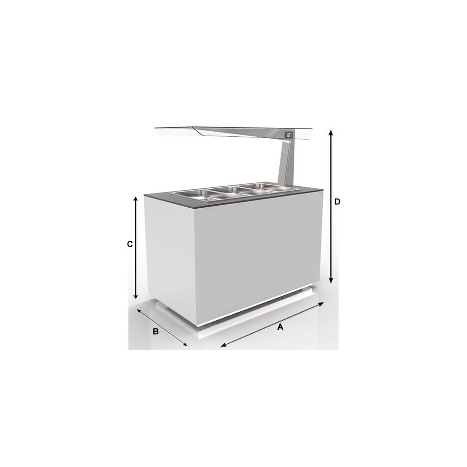 Buffet Refrigerato Sayl BUF65A — 650 mm con Ala di Protezione – immagine 1