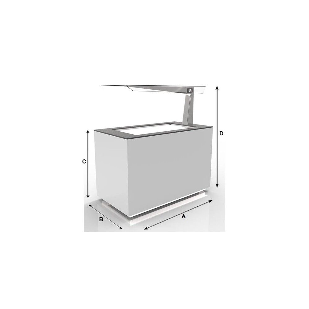 Buffet Refrigerato Sayl BUF15A — 1500 mm con Ala di Protezione