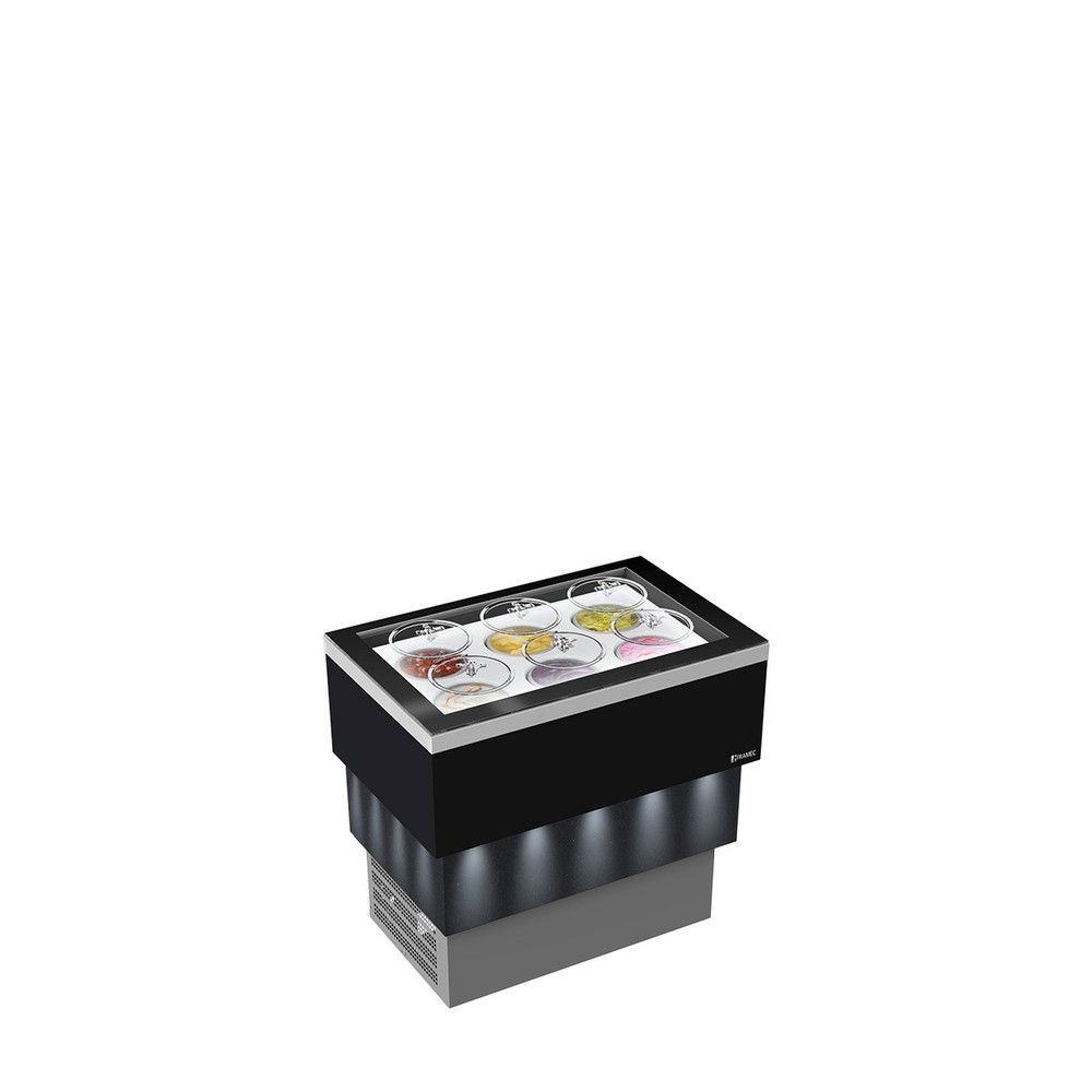 Vetrina Gelato Framec CARRARA DARK TOTAL GLASS — Vetri Full Vision