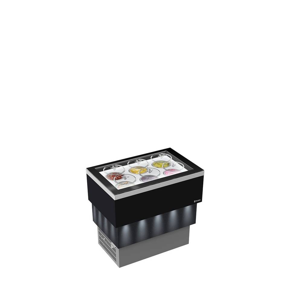 Vetrina Gelato Framec CARRARA DARK TOTAL GLASS — Vetri Full Vision – immagine 1