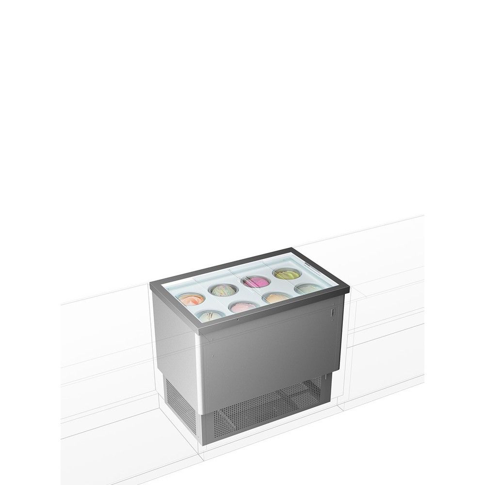 Conservatore Gelato Framec DOLCE VITA IN VISTA — Vetro Curvo Panoramico